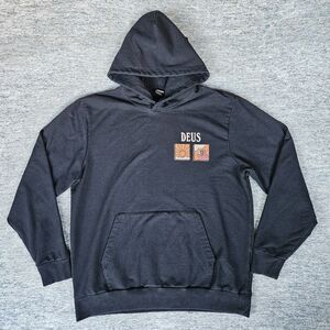 Deus Ex Machina Max Speed Hoodie Black Mens L Biker Motorcycle Surf Streetwear